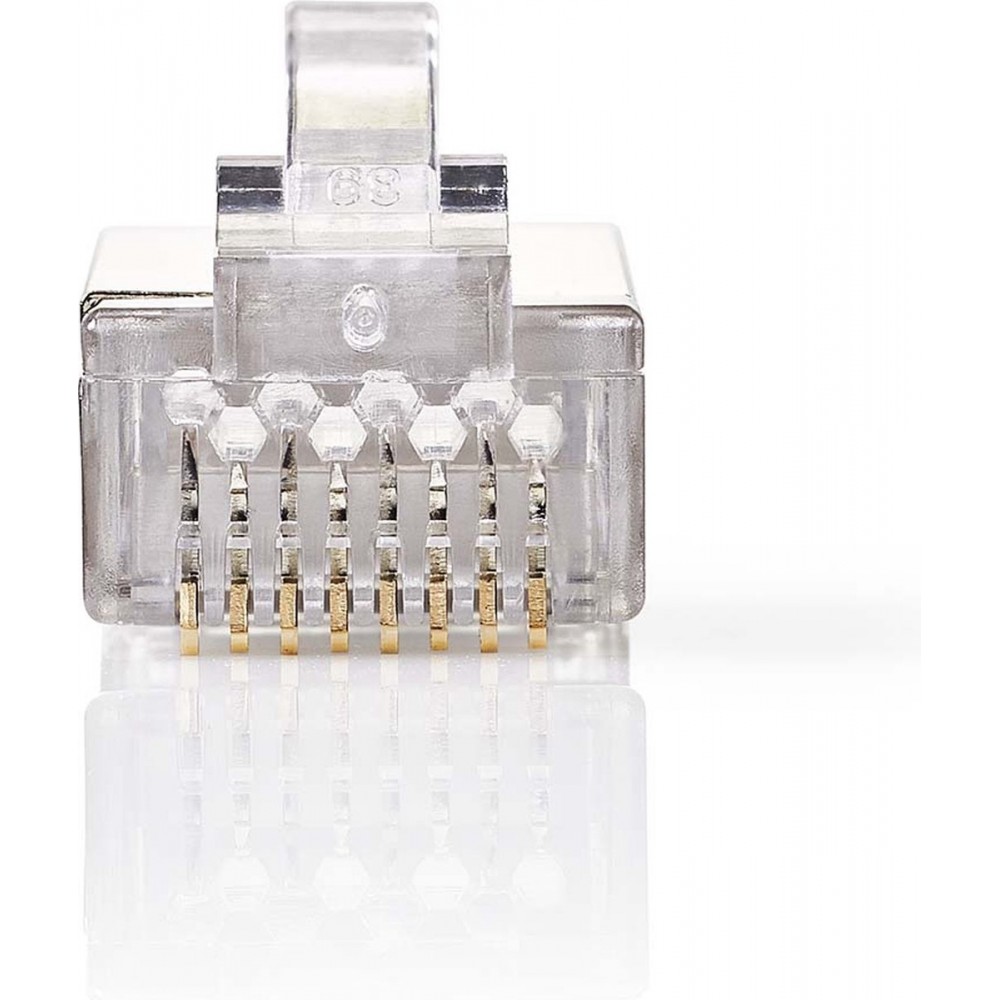 Nedis RJ45-Connector - Male - Stranded STP CAT6 - Recht - Verguld - 10 Stuks - PVC - Transparant - Doos