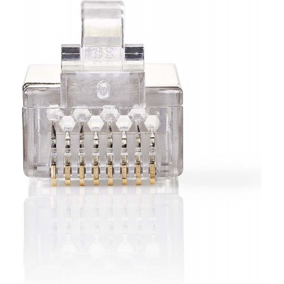 Nedis RJ45-Connector - Male - Stranded STP CAT6 - Recht - Verguld - 10 Stuks - PVC - Transparant - Doos