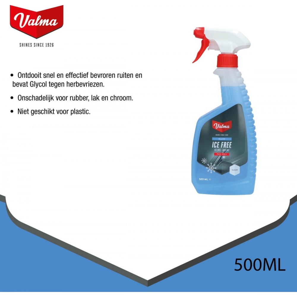 Valma Ruitenontdooier spray - voor auto - 500 ml - antivries sprays - winter/vorst