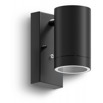 Calex Alba Wandlamp - 1x GU10 - Tuinverlichting - Dag en Nacht Sensor - Zwart