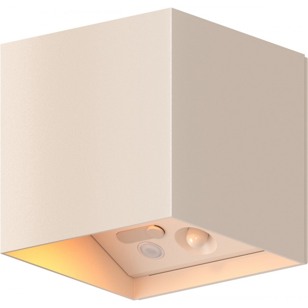 Calex Volterra Oplaadbare Wandlamp Kubus - Up & Down Tuinverlichting - Modern - Warm Wit Licht - Voor Binnen en Buiten - Waterdicht - Eenvoudige Installatie - Draadloos - USB-C - Bewegingssensor - Zand