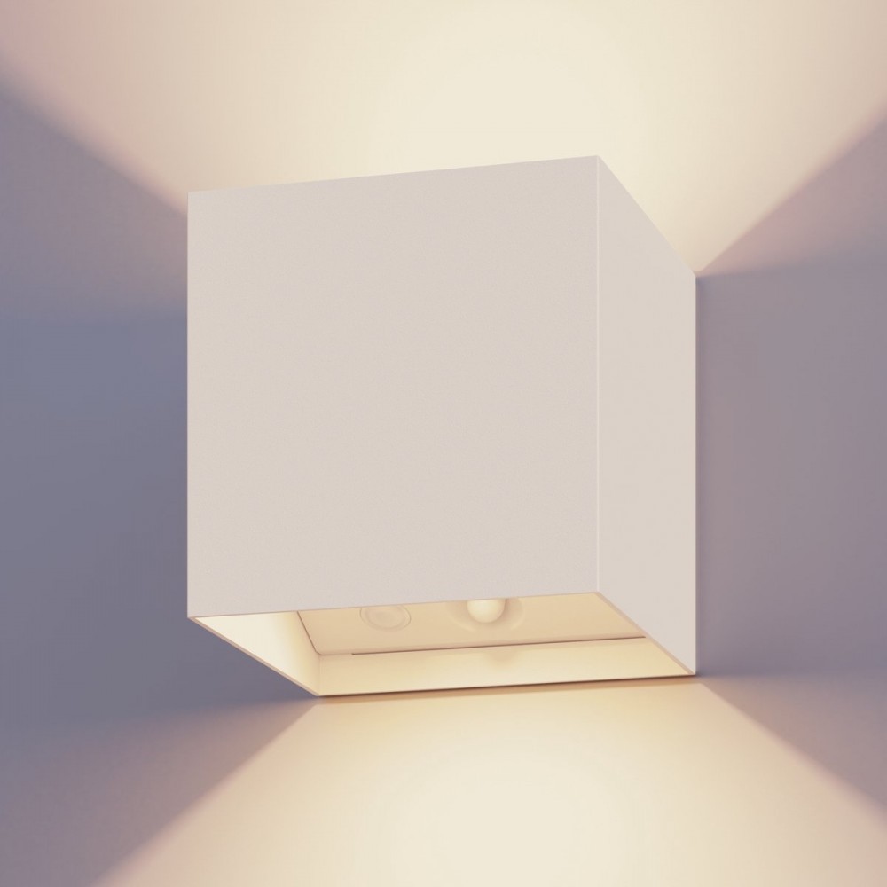 Calex Volterra Oplaadbare Wandlamp Kubus - Up & Down Tuinverlichting - Modern - Warm Wit Licht - Voor Binnen en Buiten - Waterdicht - Eenvoudige Installatie - Draadloos - USB-C - Bewegingssensor - Wit