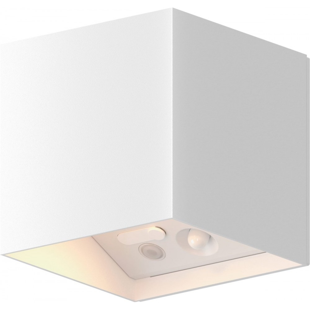 Calex Volterra Oplaadbare Wandlamp Kubus - Up & Down Tuinverlichting - Modern - Warm Wit Licht - Voor Binnen en Buiten - Waterdicht - Eenvoudige Installatie - Draadloos - USB-C - Bewegingssensor - Wit