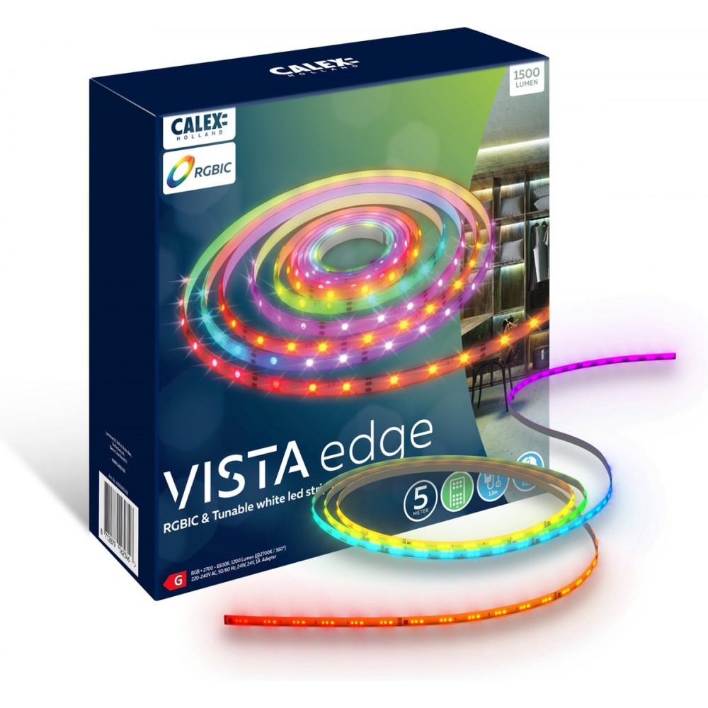 Calex Vibey LED Strip meter - Warm wit licht - Inclusief Afstandsbediening