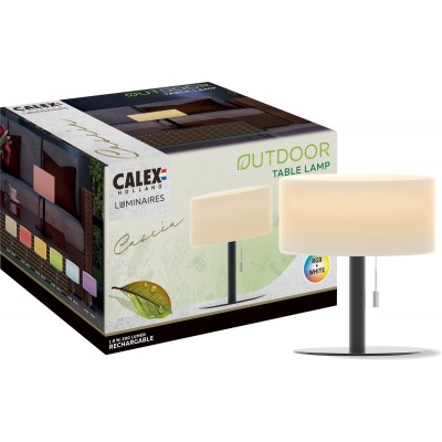 Calex Oplaadbare Tafellamp Cascia - Sfeerverlichting voor Binnen en Buiten - Draadloos - Dimbaar - Warm Wit Licht & RGB - Waterdicht - Zwart