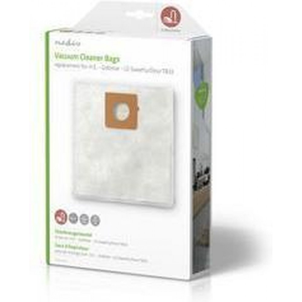 Nedis Stofzuigerzak - 4 Stuks - Synthetisch - Meest verkocht voor: H.E. - Goldstar - LG Sweefty/Dino/TB33 - Wit