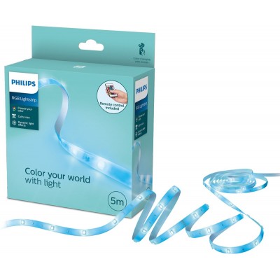 Philips LED strip - 5m lengte - eenvoudig op maat te knippen - met 3M kleefstrip - RGB