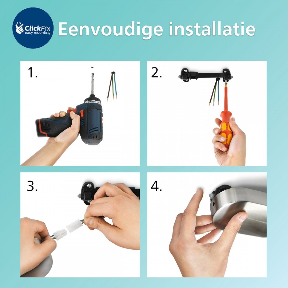 Philips Rover Spiegelverlichting - Spatwaterdicht IP44 - 5W - Warmwit licht - Badkamerlamp - rechthoekig - Zwart