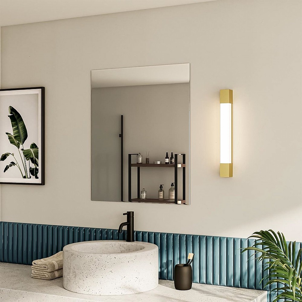 Philips Rover Spiegelverlichting - Spatwaterdicht IP44 - 5W - Warmwit licht - Badkamerlamp - Rechthoekig - Messingkleurig