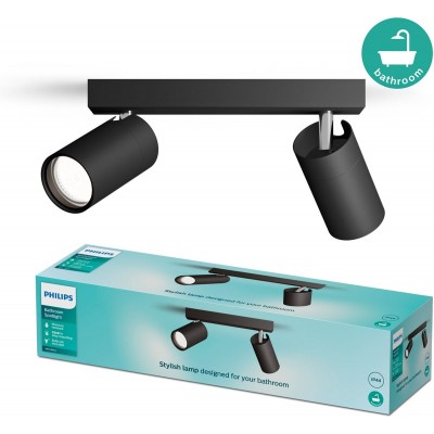 Philips Plafondspot 2 Lichts Badkamer Zwart - IDRIS