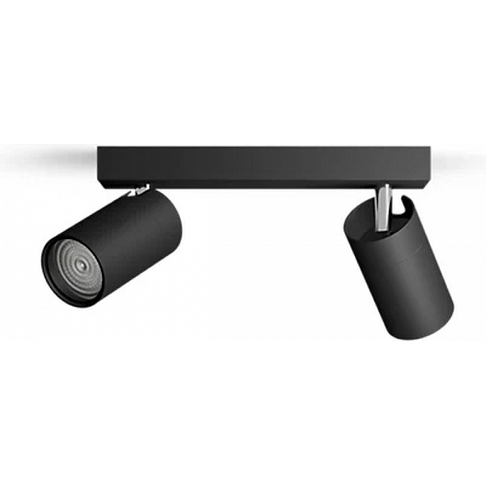 Philips Plafondspot 2 Lichts Badkamer Zwart - IDRIS