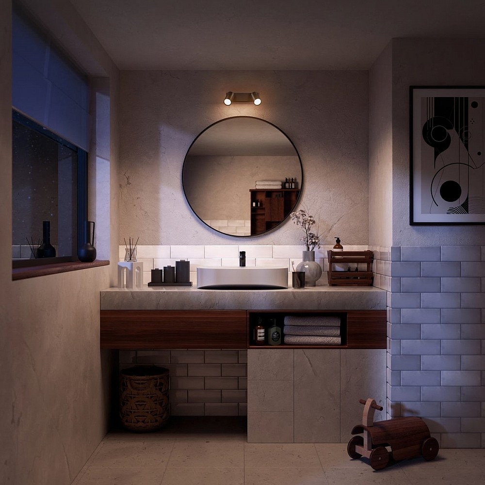 Philips Plafondspot 2 Lichts Badkamer Zwart - IDRIS