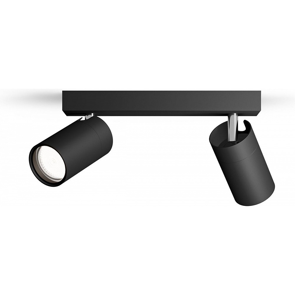 Philips Plafondspot 2 Lichts Badkamer Zwart - IDRIS