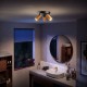 Philips Idris Spot - Plafondspot - Spatwaterdicht IP44 - Zwart met goud - Badkamerlamp - Drie lichtpunten - Ronde basisplaat - Alleen geschikt voor LED spots