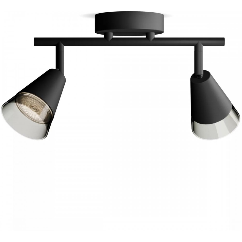 Philips Cleft Spot - Plafondspot met twee lichtpunten - Met gerookt glas - GU10 LED fitting