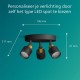 Philips Niall Spot - Plafondspot met drie lichtpunten - Zwart met goud design - GU10 LED fitting - Ronde basisplaat