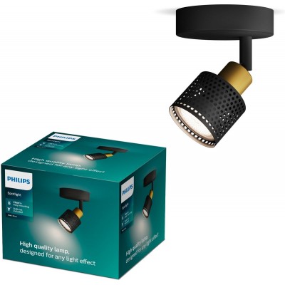 Philips Niall Spot - Wandspot - Zwart met goud design - GU10 LED fitting