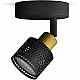 Philips Niall Spot - Wandspot - Zwart met goud design - GU10 LED fitting