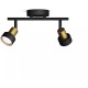Philips Conduit Spot - Plafondspot met twee lichtpunten - Zwart met goud design - GU10 LED fitting