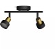 Philips Conduit Spot - Plafondspot met twee lichtpunten - Zwart met goud design - GU10 LED fitting