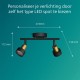 Philips Conduit Spot - Plafondspot met twee lichtpunten - Zwart met goud design - GU10 LED fitting