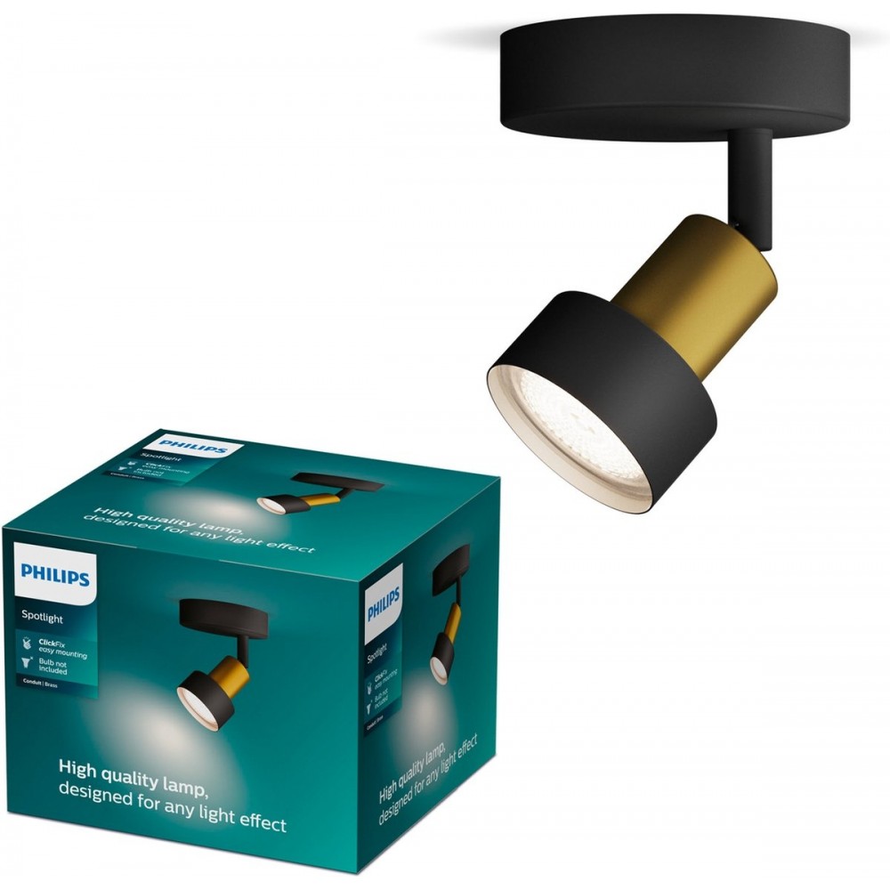 Philips CONDUIT Plafondspot 1 Lichts Zwart Goud