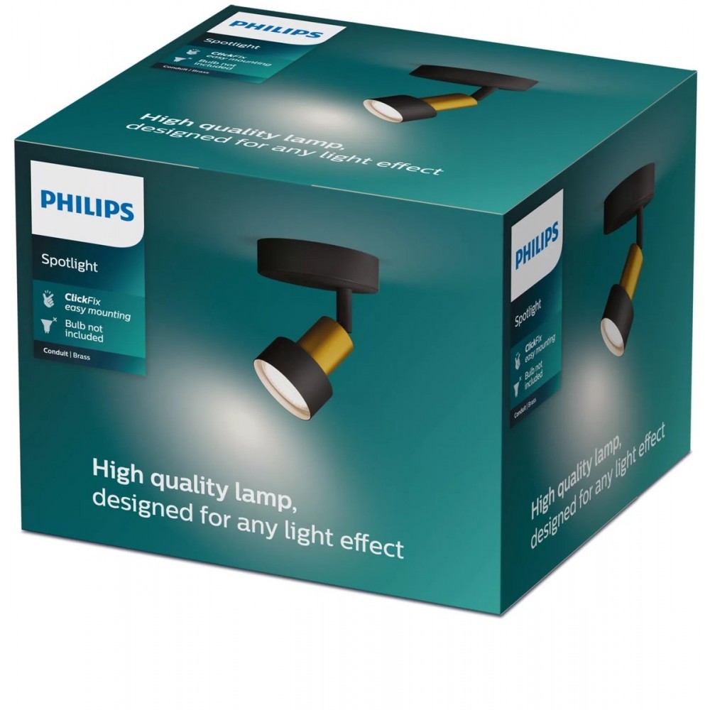 Philips CONDUIT Plafondspot 1 Lichts Zwart Goud