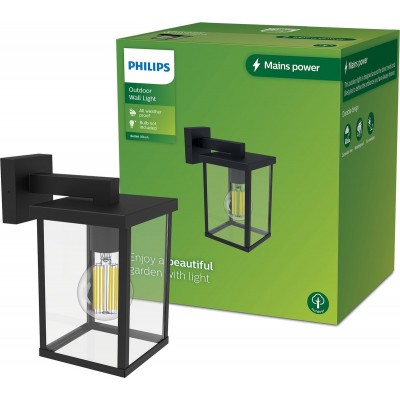 Philips Bellini wandlamp vierkant - zwart - E27
