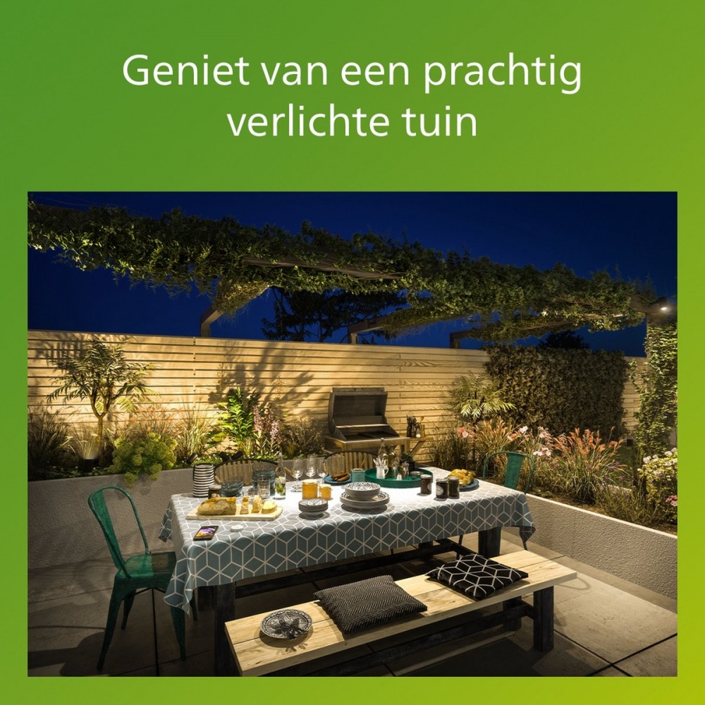 Philips Bellini wandlamp vierkant - zwart - E27