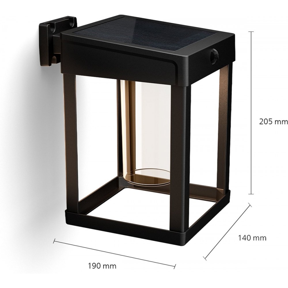 Philips Camill solar wandlamp vierkant - Ultra Efficient - met helder lichtelement