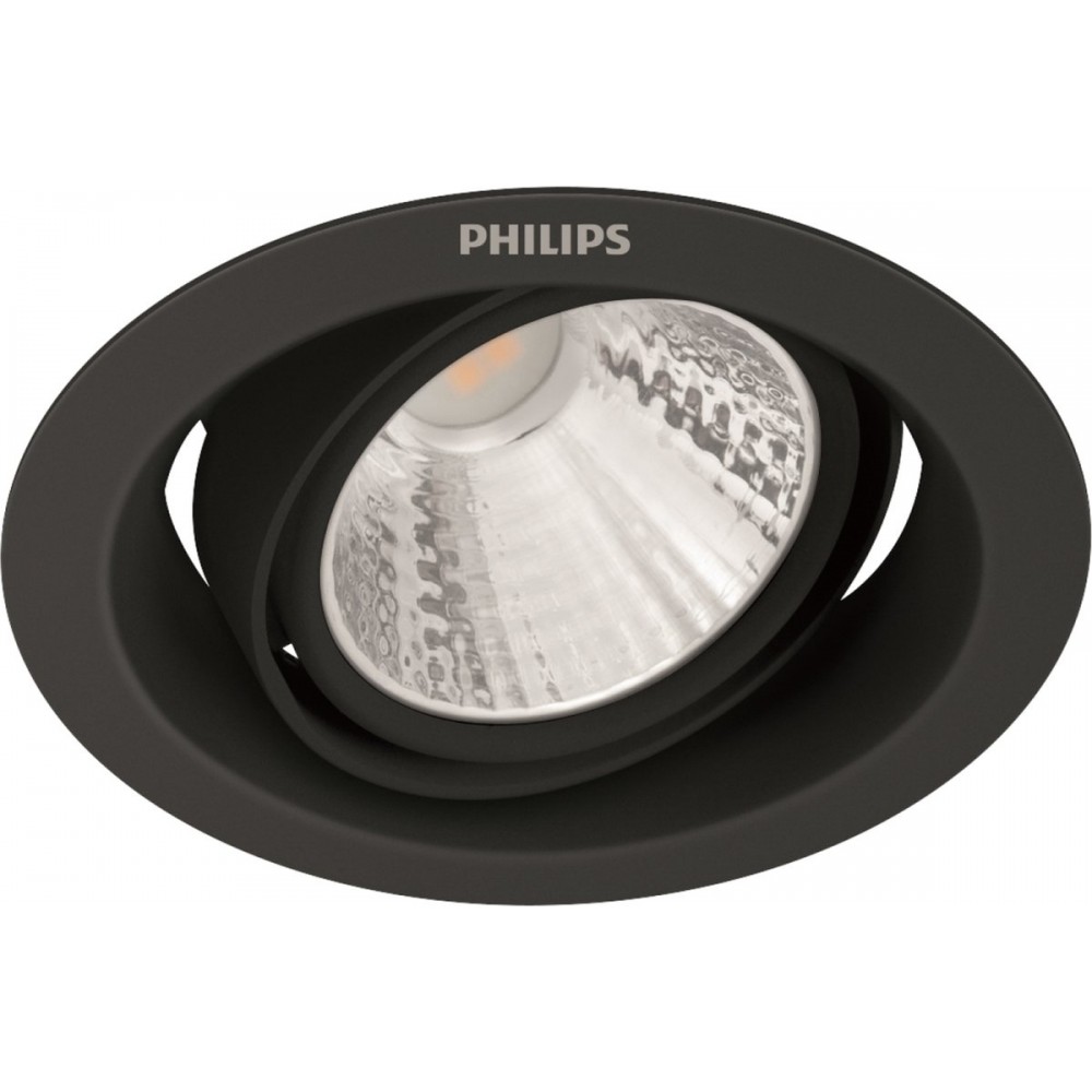 Philips Pomeron Inbouwspot - SceneSwitch - 7W - Warmwit licht - Zwart - Multi-pack 3 stuks