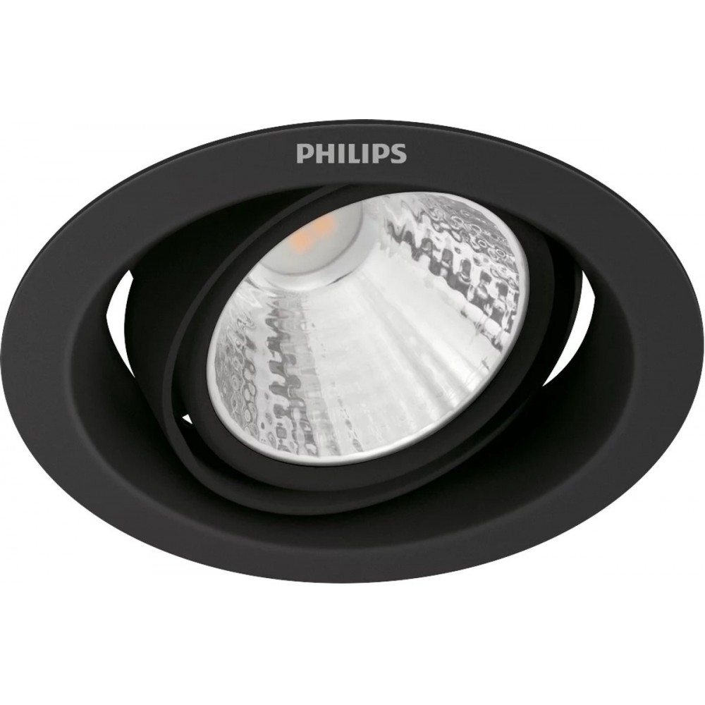Philips Pomeron Inbouwspot - SceneSwitch - 5W - Warmwit licht - Zwart - Multi-pack 3 stuks