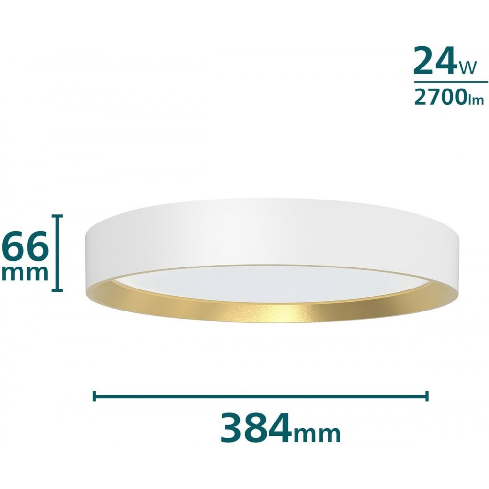 Philips plafondlamp - SceneSwitch lichttechnologie - 24W - Warmwit licht - Wit design