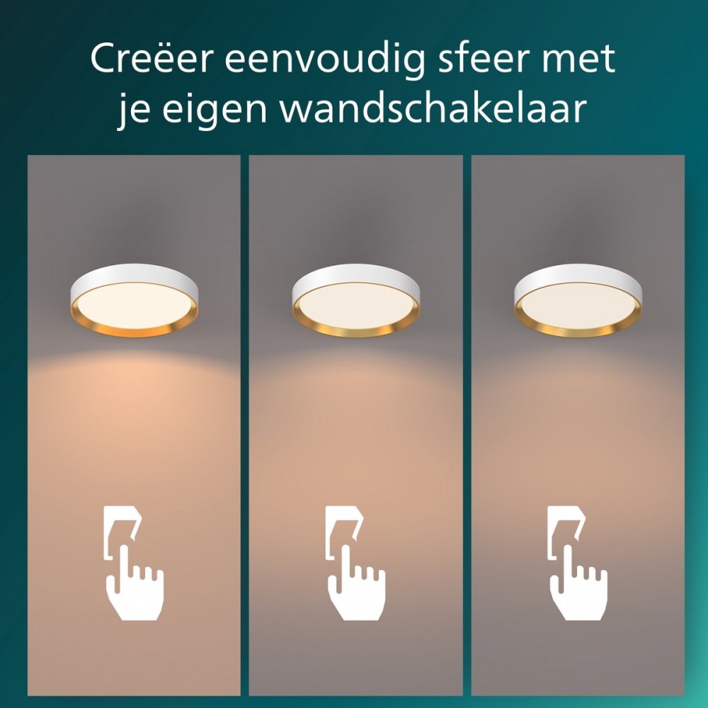 Philips plafondlamp - SceneSwitch lichttechnologie - 24W - Warmwit licht - Wit design