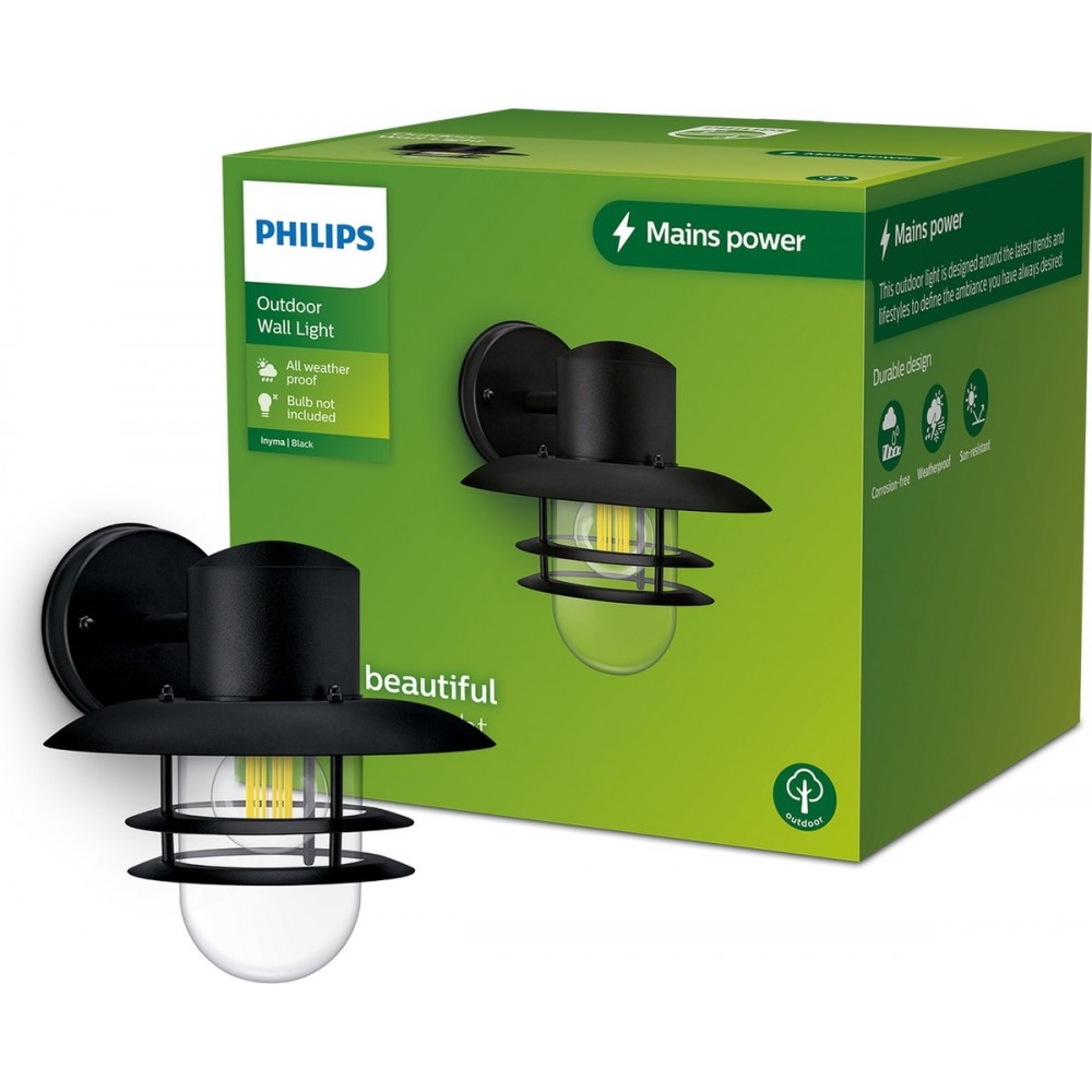 Philips Inyma wandlamp - zwart - E27