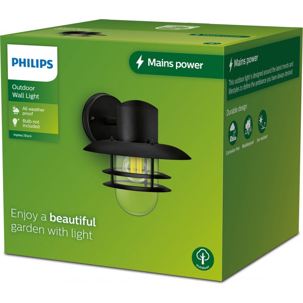 Philips Inyma wandlamp - zwart - E27