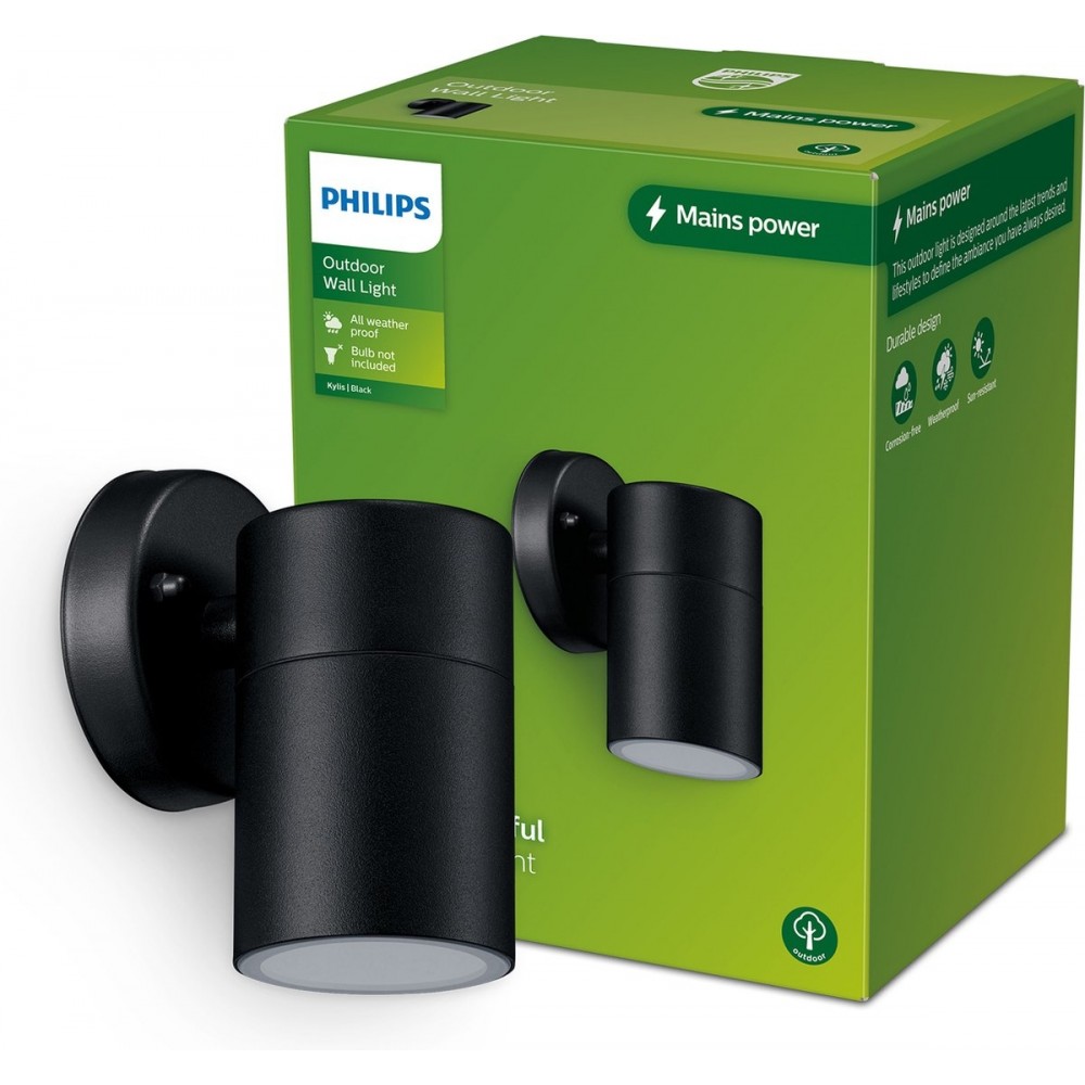 Philips Kylis wandspot - zwart - GU10 fitting