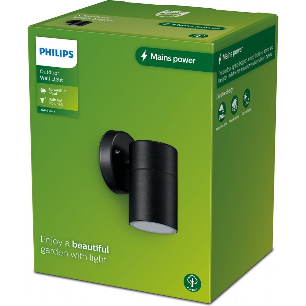 Philips Kylis wandspot - zwart - GU10 fitting