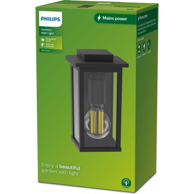 Philips Mirth wandlamp - zwart - E27