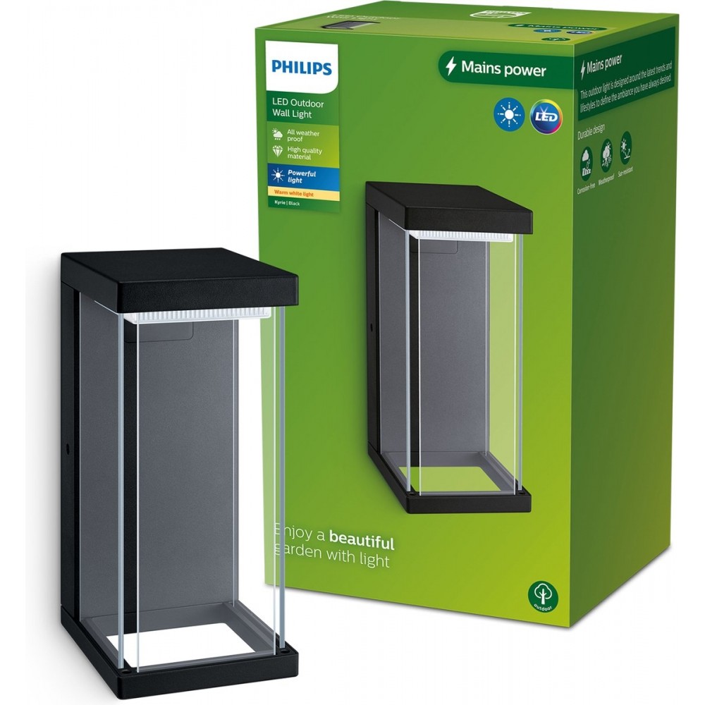 Philips Kyrie wandlamp - zwart - geïntegreerde LED