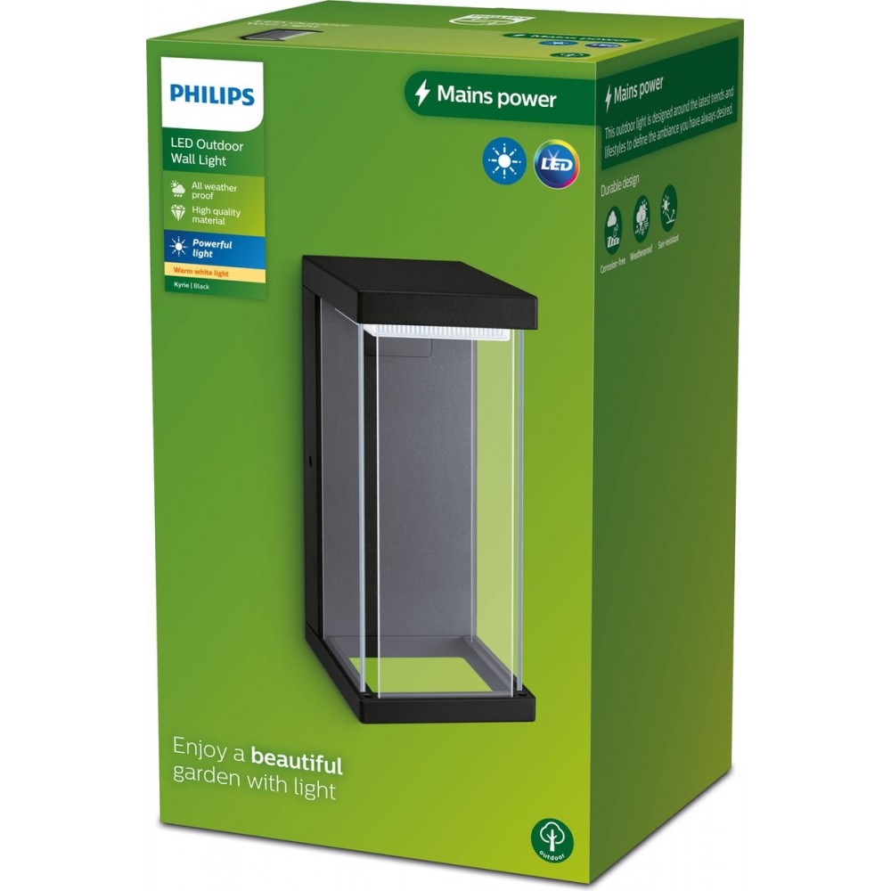 Philips Kyrie wandlamp - zwart - geïntegreerde LED