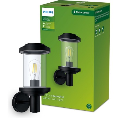 Philips Listra wandlamp - zwart - E27