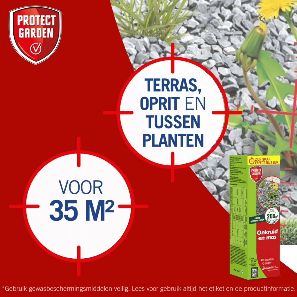 Protect Garden Flitser Concentraat Onkruid Bestrijdingsmiddel - 255 ml - Onkruidverdelger - Binnen 3 uur Resultaat