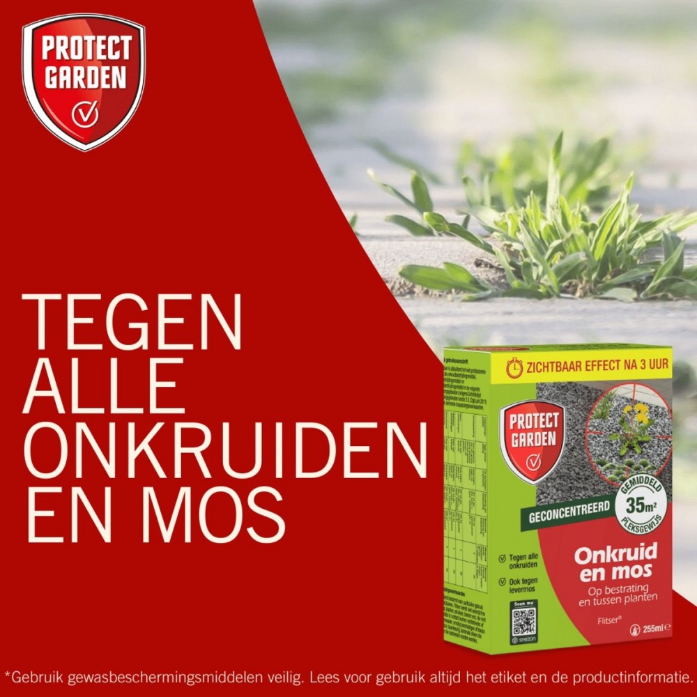 Protect Garden Flitser Concentraat Onkruid Bestrijdingsmiddel - 255 ml - Onkruidverdelger - Binnen 3 uur Resultaat