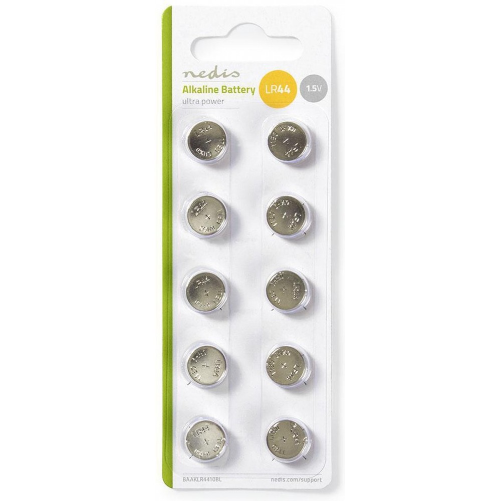 Nedis Alkaline-Batterij LR44 - 1.5 V DC - 10-Blister - Zilver
