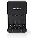 Nedis NiMH-Batterijlader AA / AAA - 1.2 V DC - Druppelladen - Type C (CEE 7/16) - Batterijtype: AA / AAA - Wit / Zwart