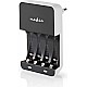 Nedis NiMH-Batterijlader AA / AAA - 1.2 V DC - Druppelladen - Type C (CEE 7/16) - Batterijtype: AA / AAA - Wit / Zwart