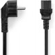 Nedis Stroomkabel - Type F (CEE 7/7) Male - IEC-320-C13 - Gehoekt - Recht - Vernikkeld - 2.00 m - Rond - PVC - Zwart - Label