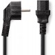 Nedis Stroomkabel - Type F (CEE 7/7) Male - IEC-320-C13 - Gehoekt - Recht - Vernikkeld - 2.00 m - Rond - PVC - Zwart - Label