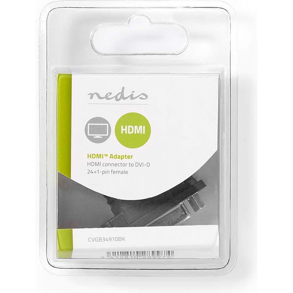Nedis HDMI-Adapter - HDMI Connector - DVI-D 24+1-Pins Female - Verguld - Recht - ABS - Zwart - 1 Stuks - Doos
